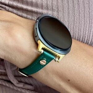 Samsung Galaxy Watch 8 Band Slim Leather Strap Bracelet, Adjustable 5.5" - 7.5"